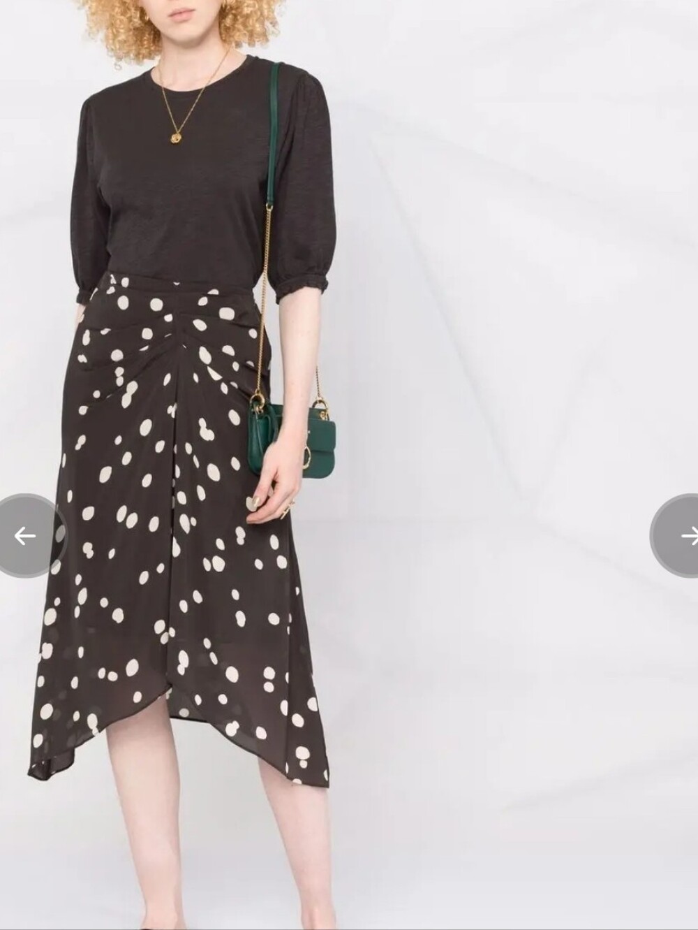 Women's Skirt - ba&sh Black White Polka Dot Viscose Silk Like Skirt Size 1 US 4